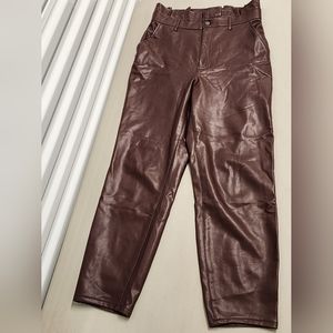 Women's Abercrombie & Fitch Brown Faux Leather Pants Size M